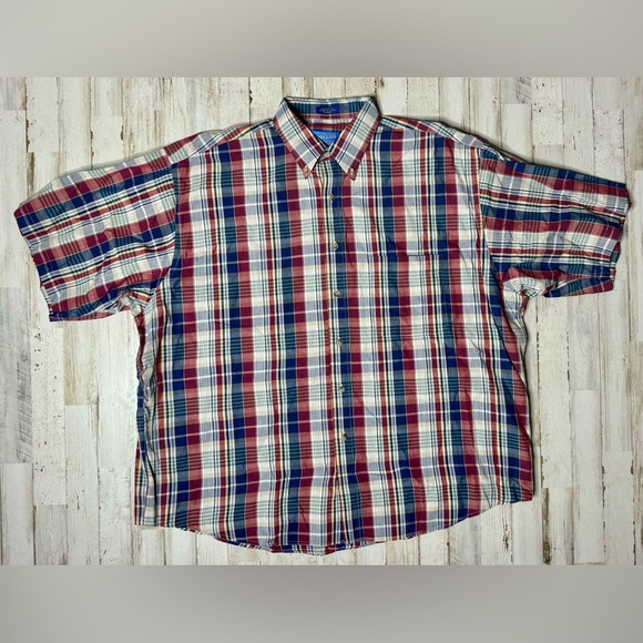 Pendleton Other - Pendleton Woolen Mills Shirt Mens XL Short Sleeve Plaid Red/Blue USA